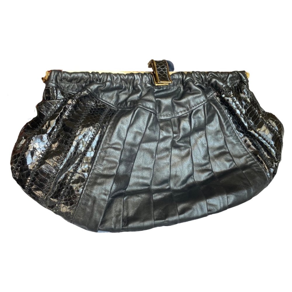 VINTAGE SAN MARCO Genuine Leather Croc Clutch Purse Bag Crossbody